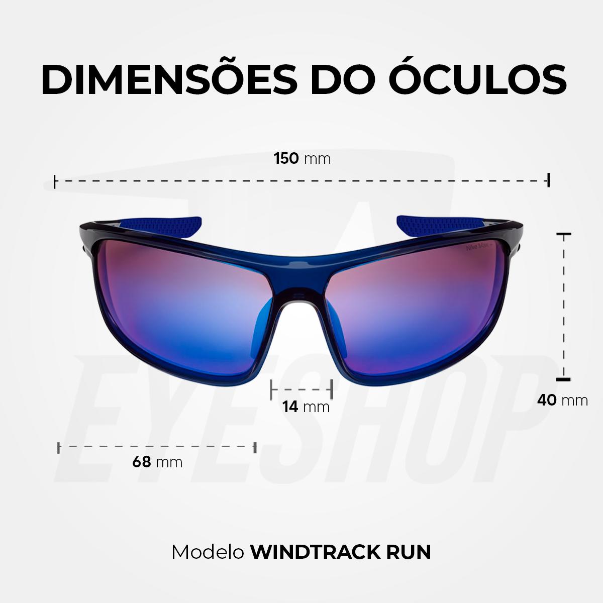 Óculos de Sol Nike Windtrack Run EV24004 Midnight Navy Blue Mirror