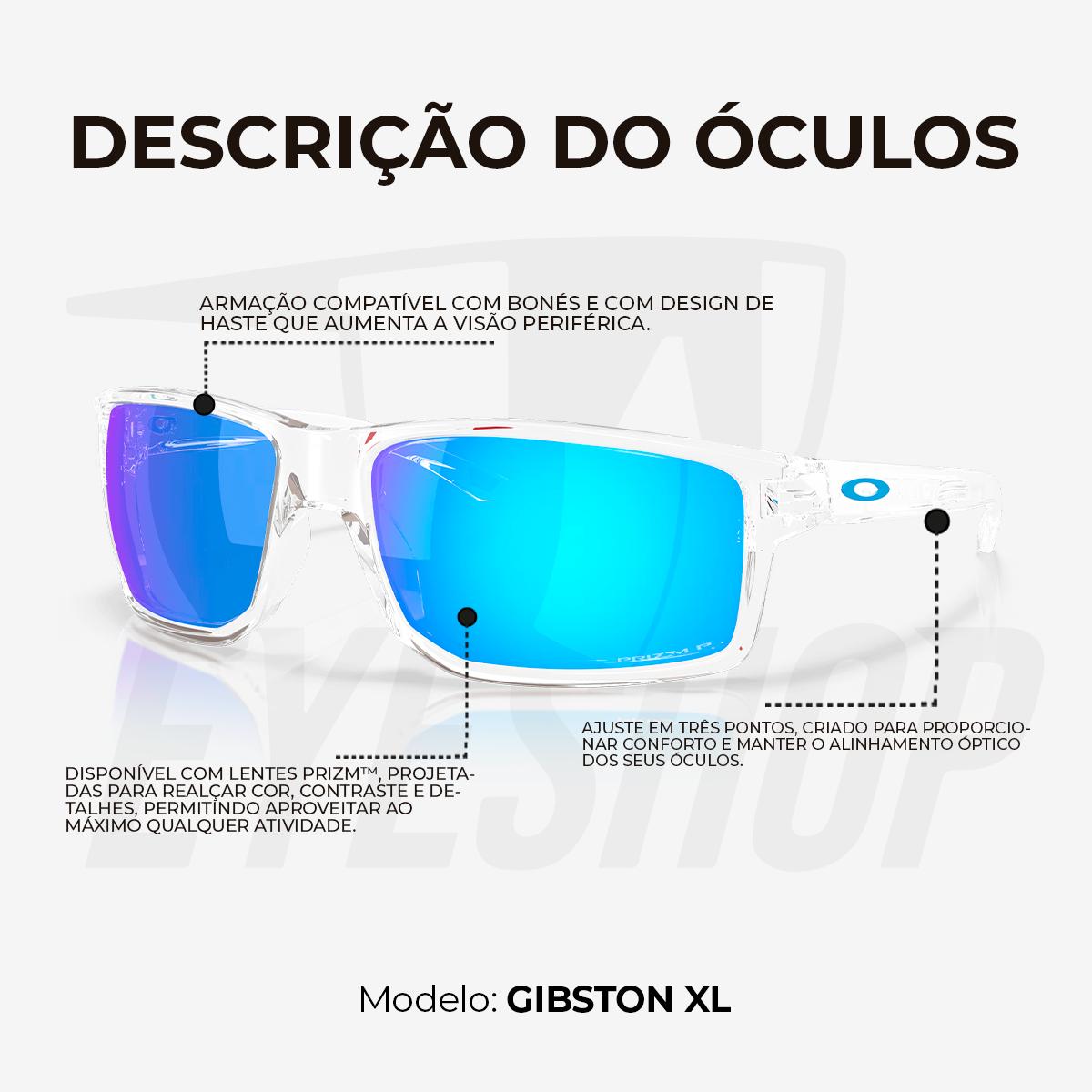 Óculos Oakley Gibston XL Clear Prizm Sapphire Polarizado