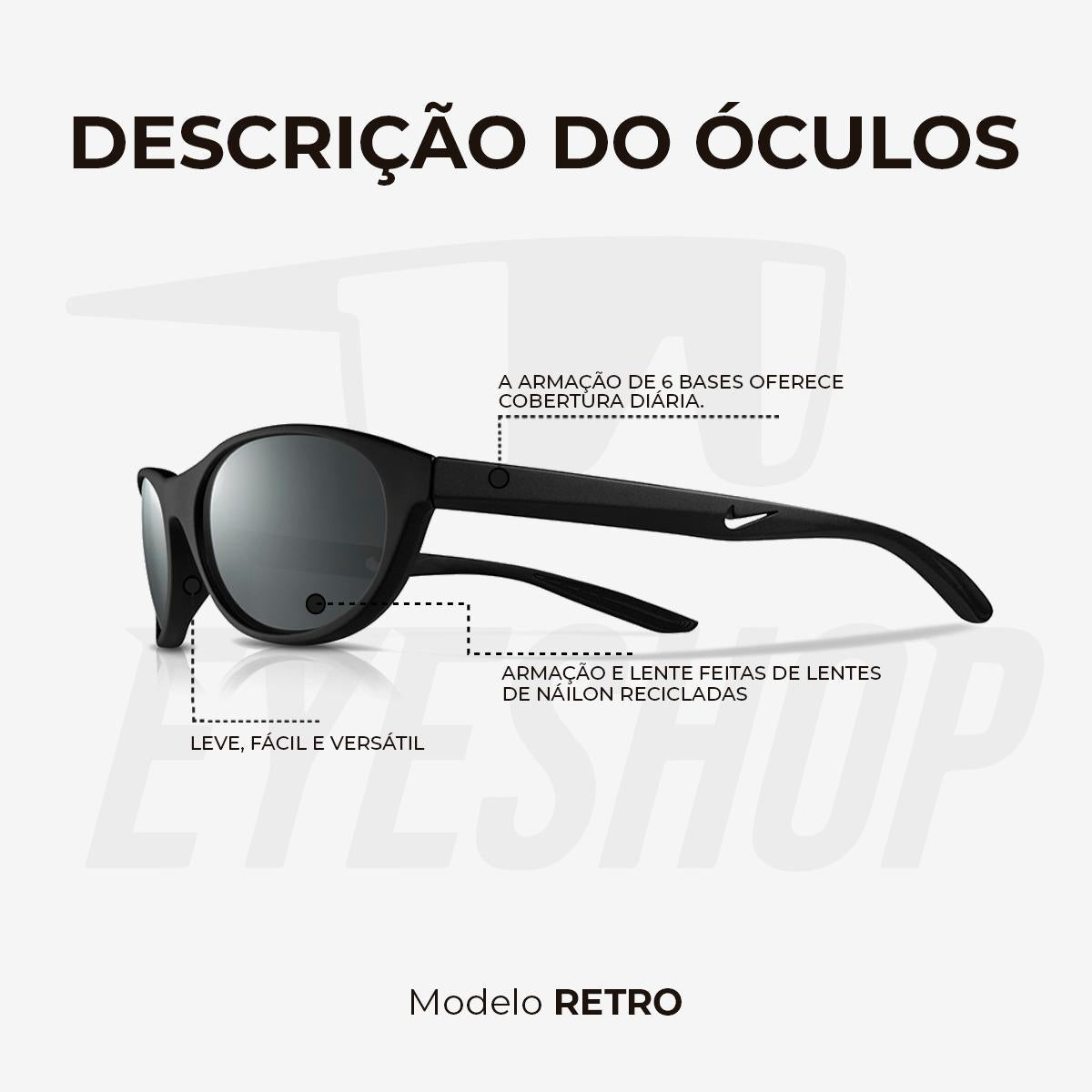 Óculos de Sol Nike Retro DV6952 Black