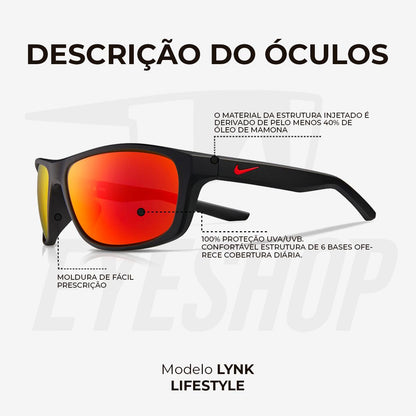 Óculos de Sol Nike Lynk FD1817 Matte Black Red Mirror