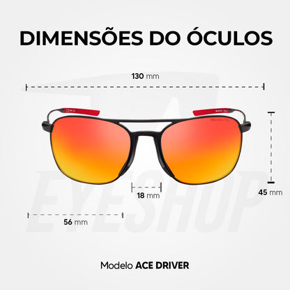 Óculos de Sol Nike Ace Driver EV24008 Satin Black Red Mirror
