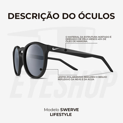 Óculos de Sol Nike Swerve FD1850 Matte Black Polarizado