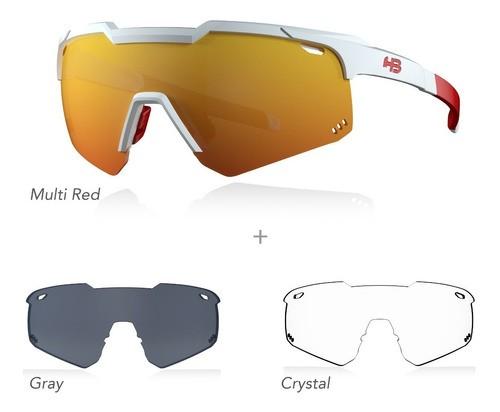 Óculos De Sol Esportivo Hb Shield Evo Road Kit 3 Multi Red