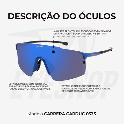 Óculos Sol Carrera Ducati 033S Blue Metalized Blue Sky Mirror