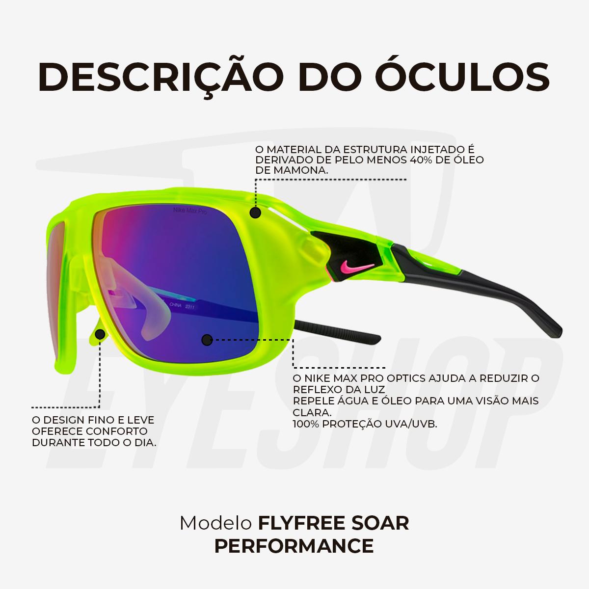 Óculos de Sol Nike Flyfree Soar EV24001 Matte Volt Infrared