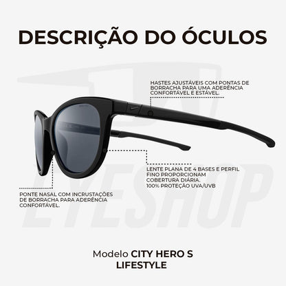 Óculos de Sol Nike City Hero EV24007 Black Dark Gray