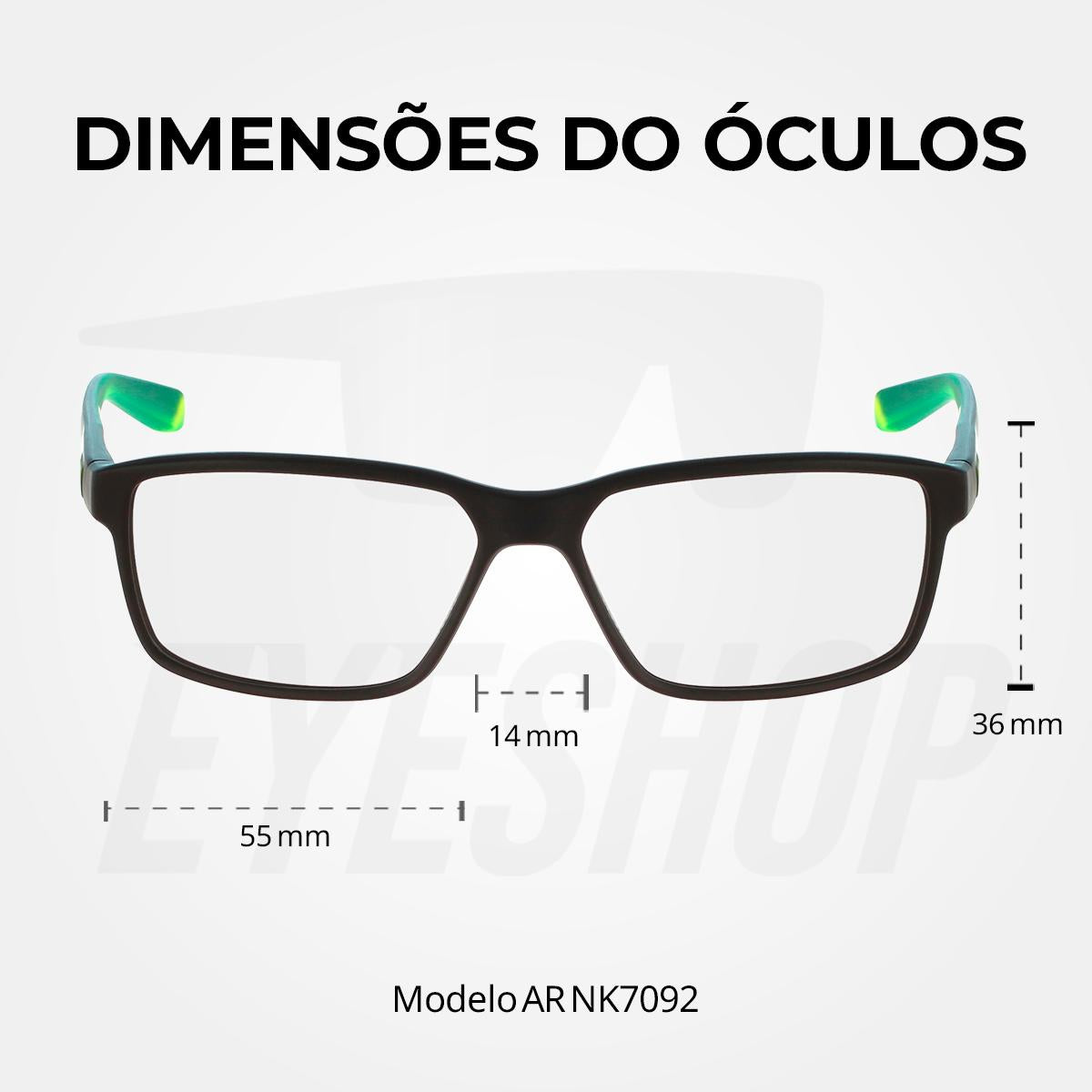 Óculos de Grau Nike 7092 Matte Black/Volt