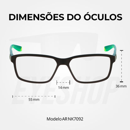 Óculos de Grau Nike 7092 Matte Black/Volt