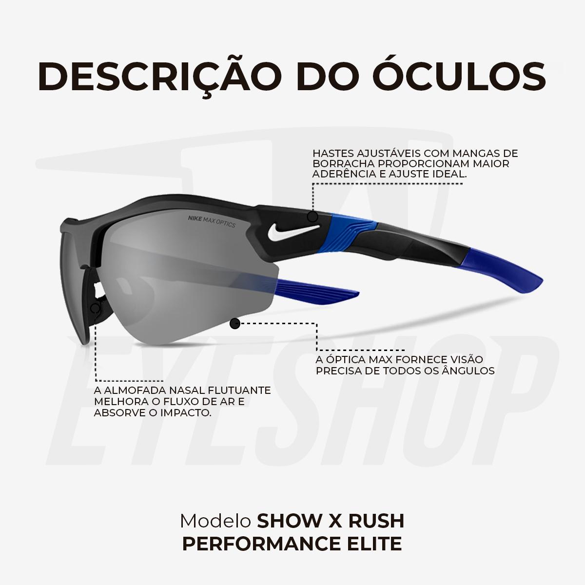 Óculos de Sol Nike Show X3 DJ2036 Black Grey Silver Flash