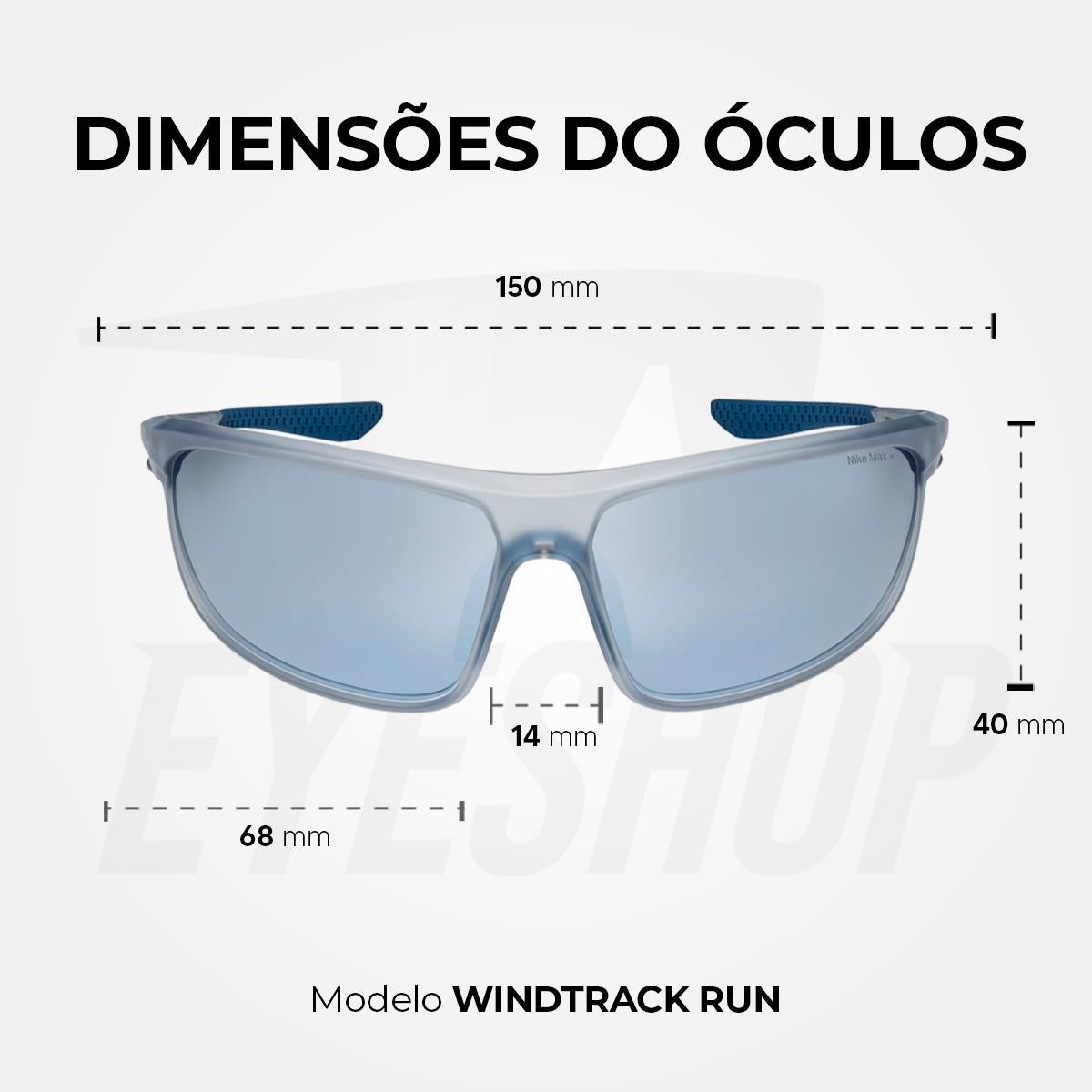 Óculos de Sol Nike Windtrack Run EV24003 Matte Slate Silver Flash